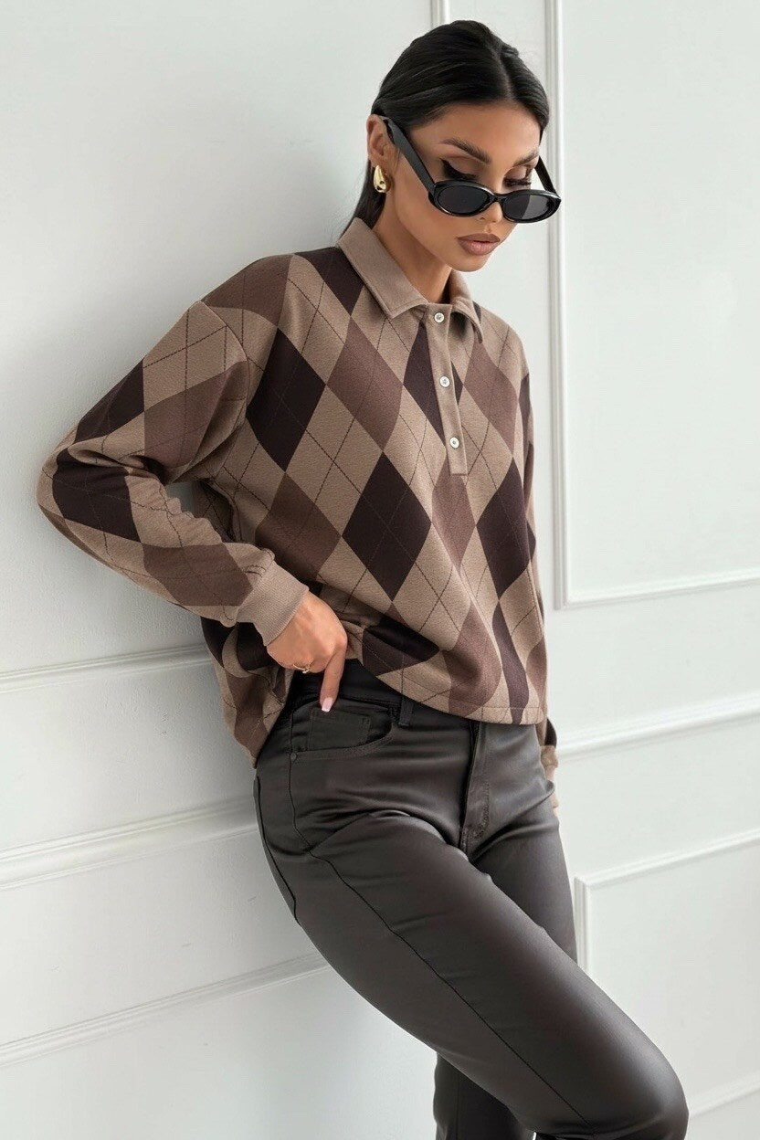 MARTHA POLO BLUSE BRUN