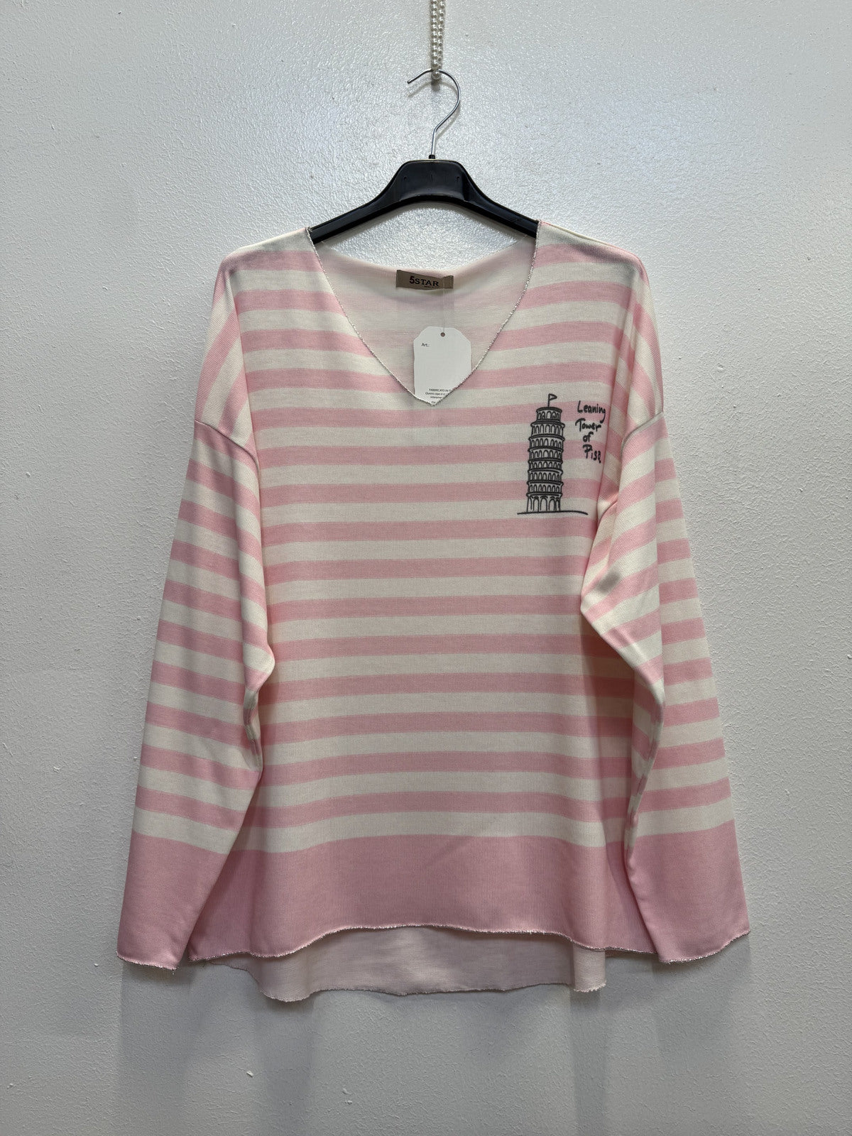 PARIS SWEATER - ROSA/HVID