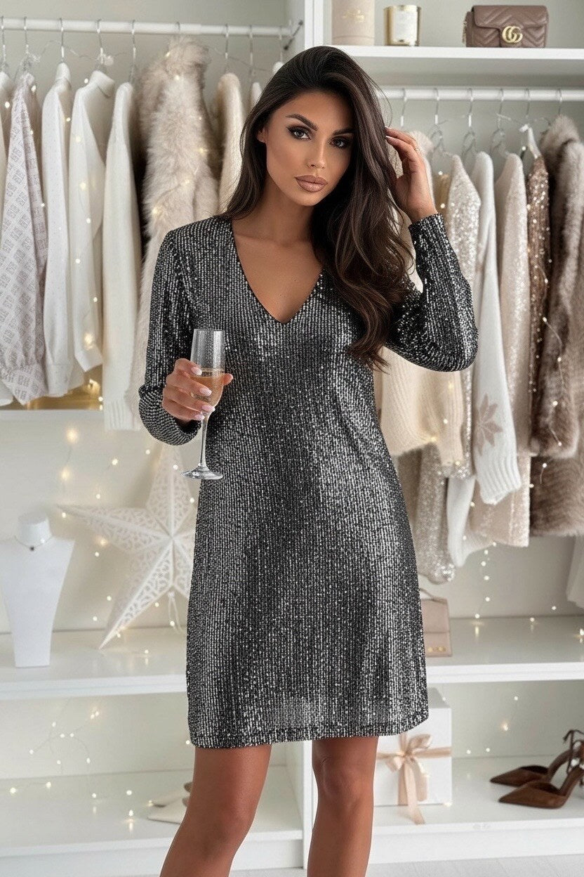 DONNA PAILLETKJOLE SØLV