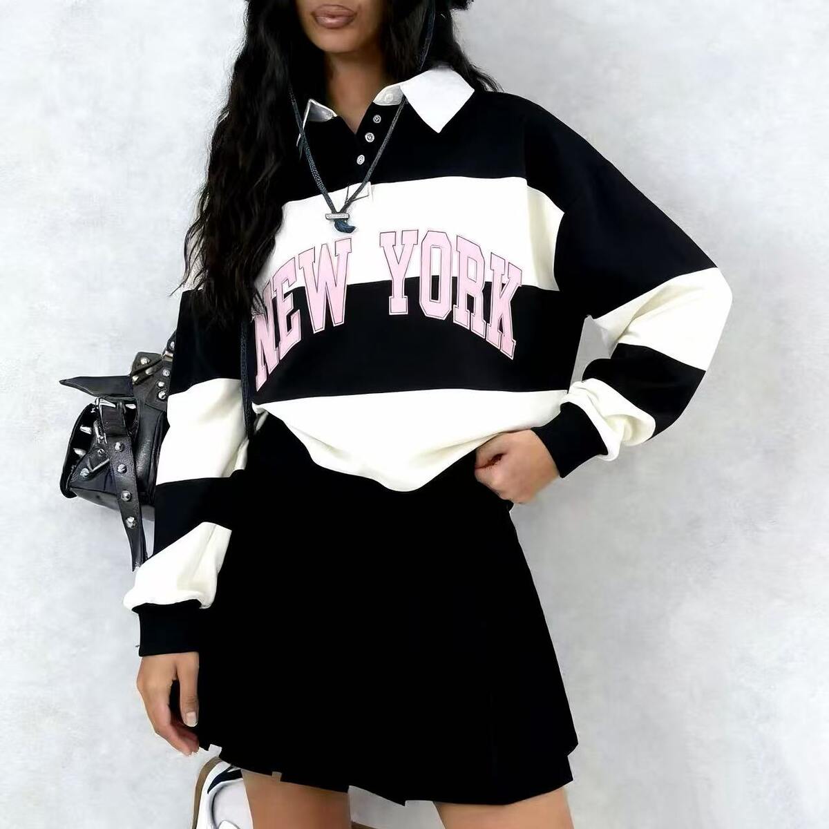 CAROLINE SWEATSHIRT SORT/HVID