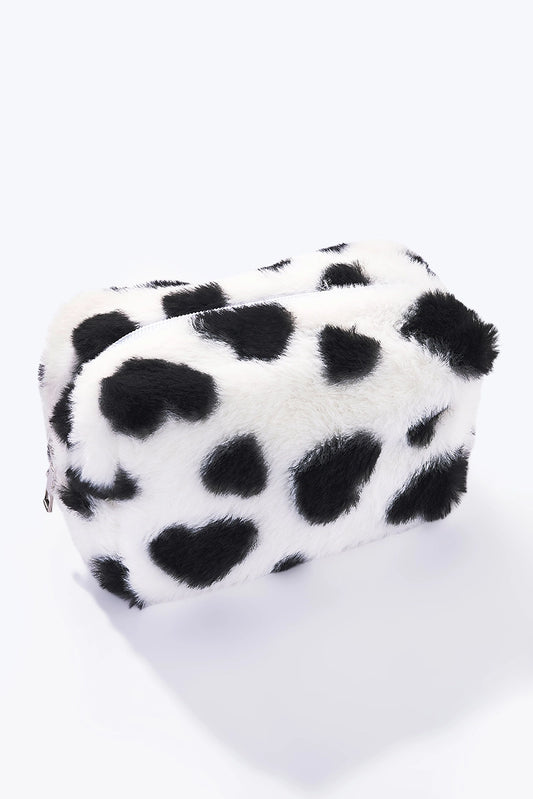 KOSMETIK TASKE SORT/HVID HJERTER