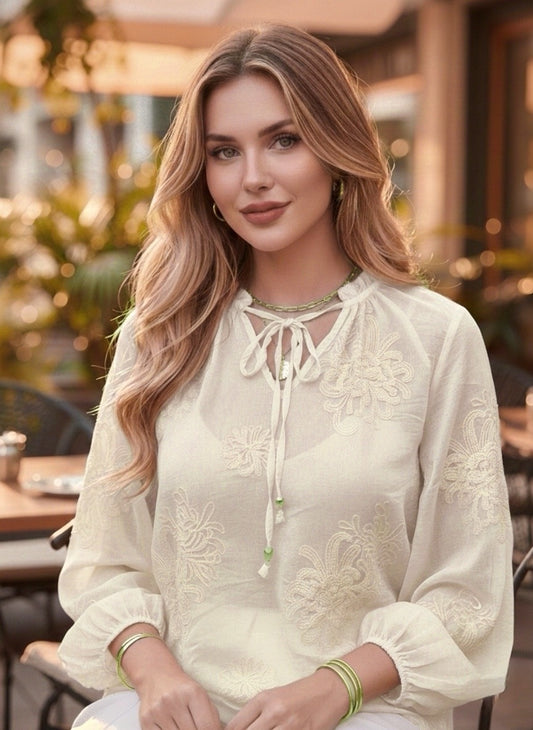 ZENIA BOHEME BLUSE BEIGE