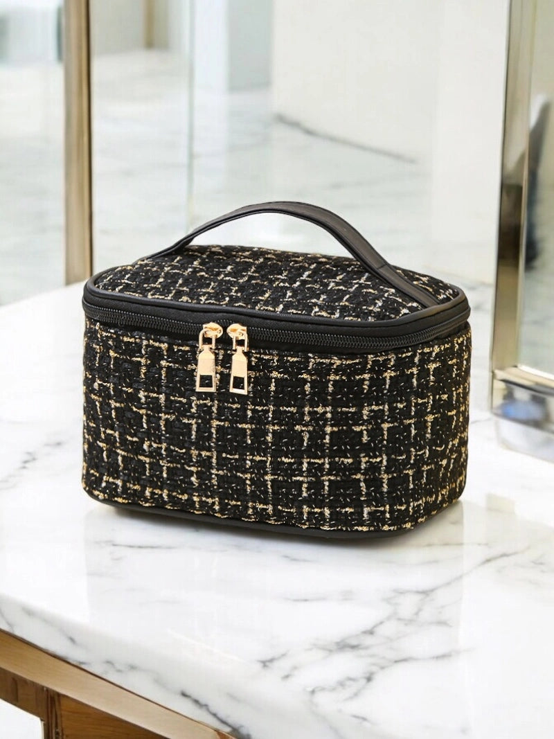 KOSMETIK TASKE SORT/GULD