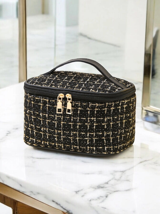 KOSMETIK TASKE SORT/GULD