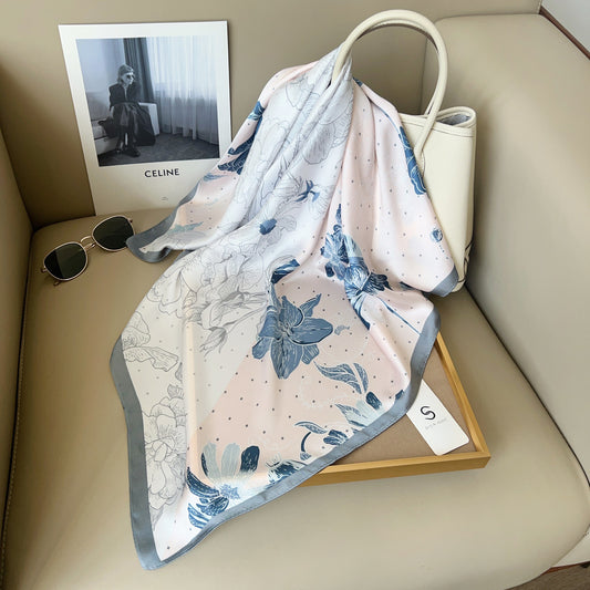 TØRKLÆDE MED BLOMSTER ROSA