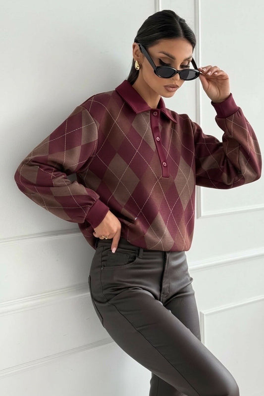 MARTHA POLO BLUSE BOURGOGNE