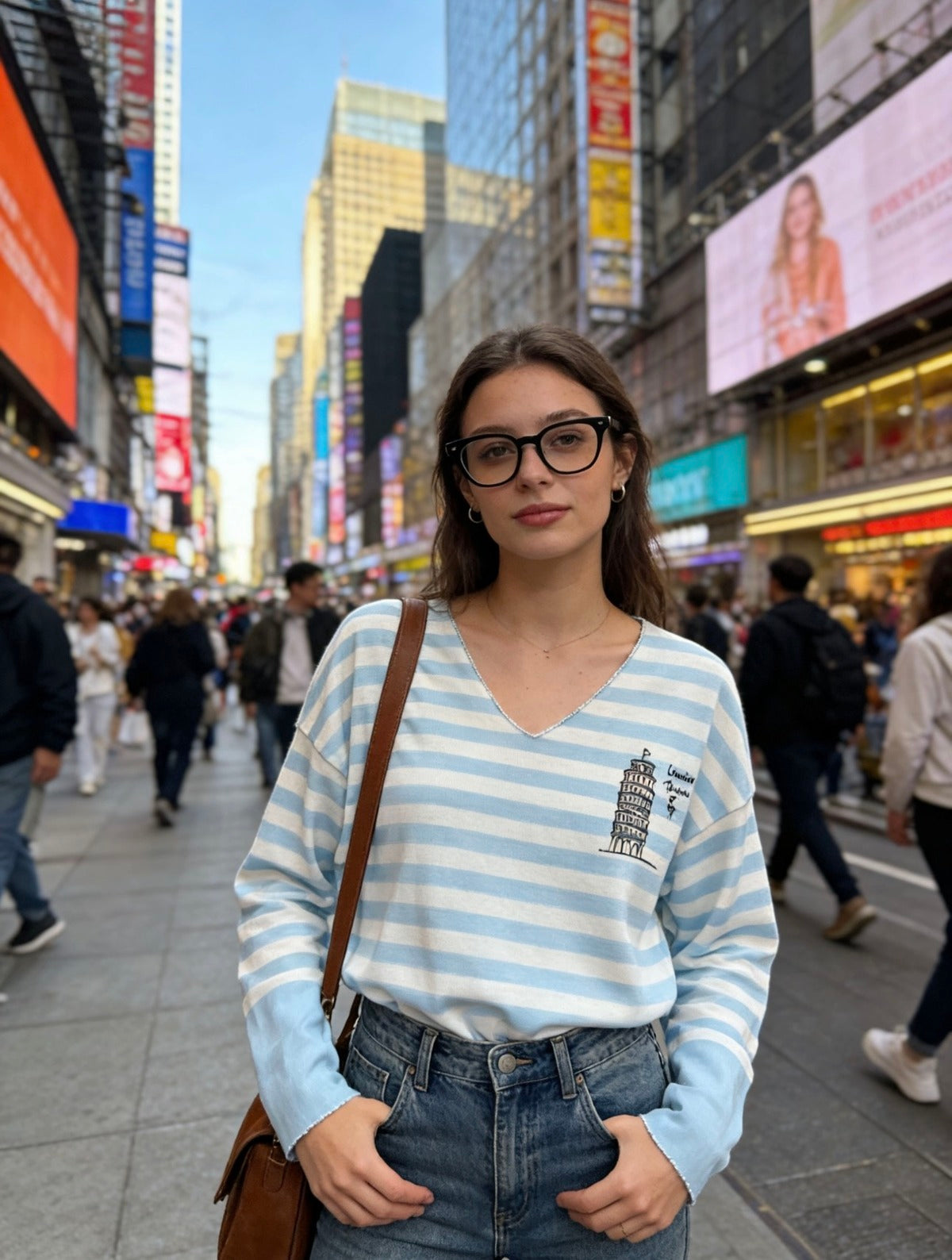 PARIS SWEATER - BLÅ/HVID