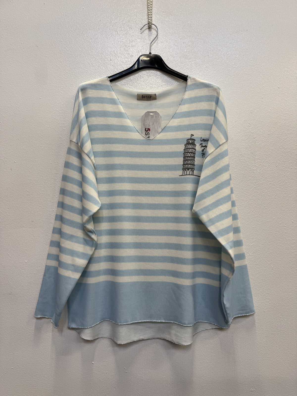 PARIS SWEATER - BLÅ/HVID